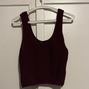 House of Harlow 1960 Deep Red Knit Crop Top